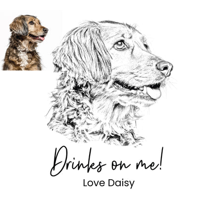 Custom Pet Sketch Cocktail Napkins