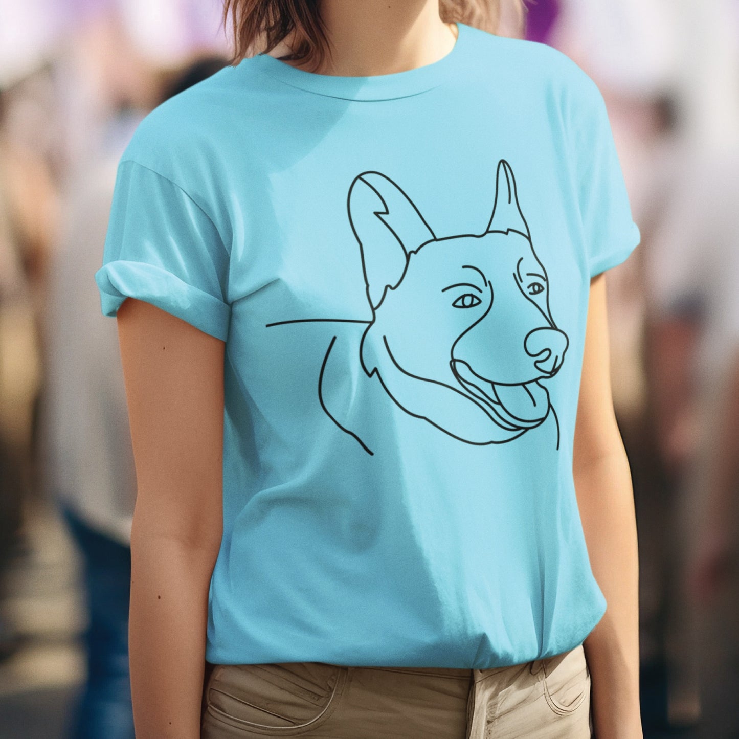 Apparel - Custom Line Art Dog Shirt