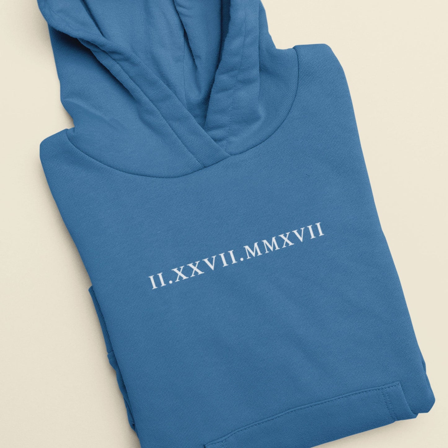 Custom Embroidered Roman Numeral Wedding Date Hoodie