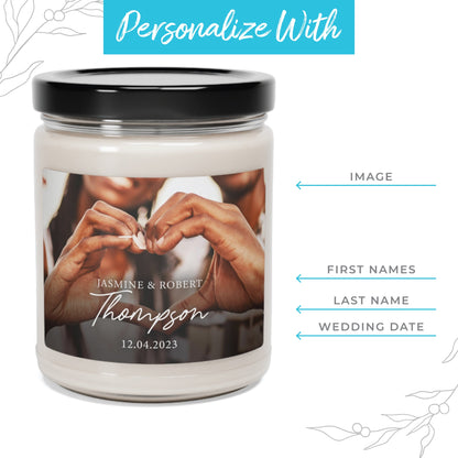 Custom Candle Wedding Gift with Image