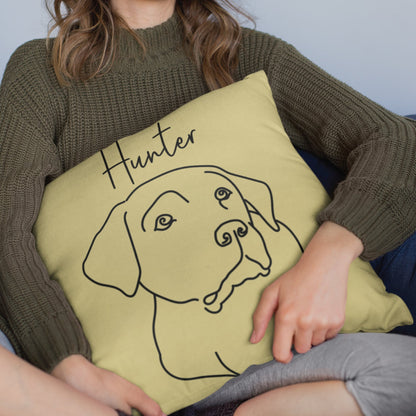 Custom Line Art Pet Portrait Pillow