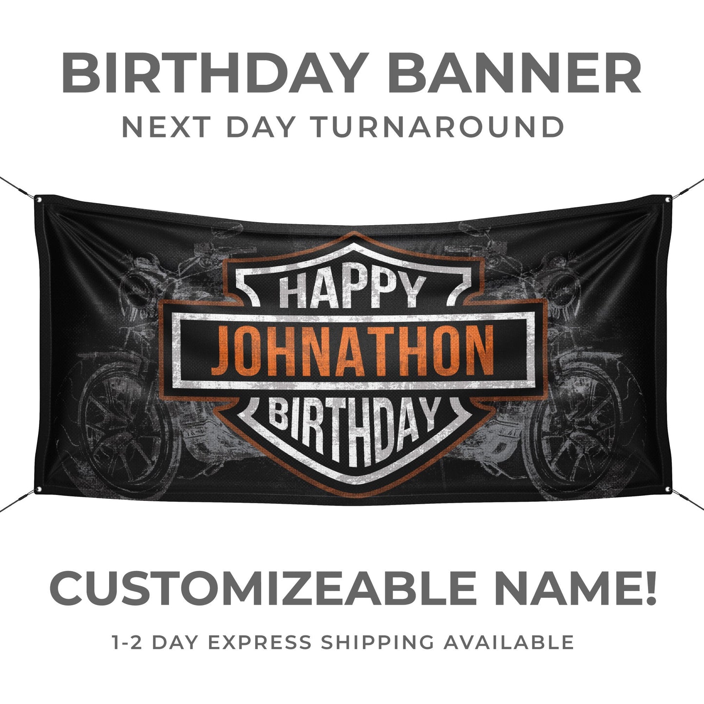 Motorcycle Birthday Banner