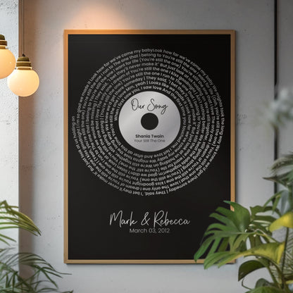 Personalized Song Lyrics Record Print