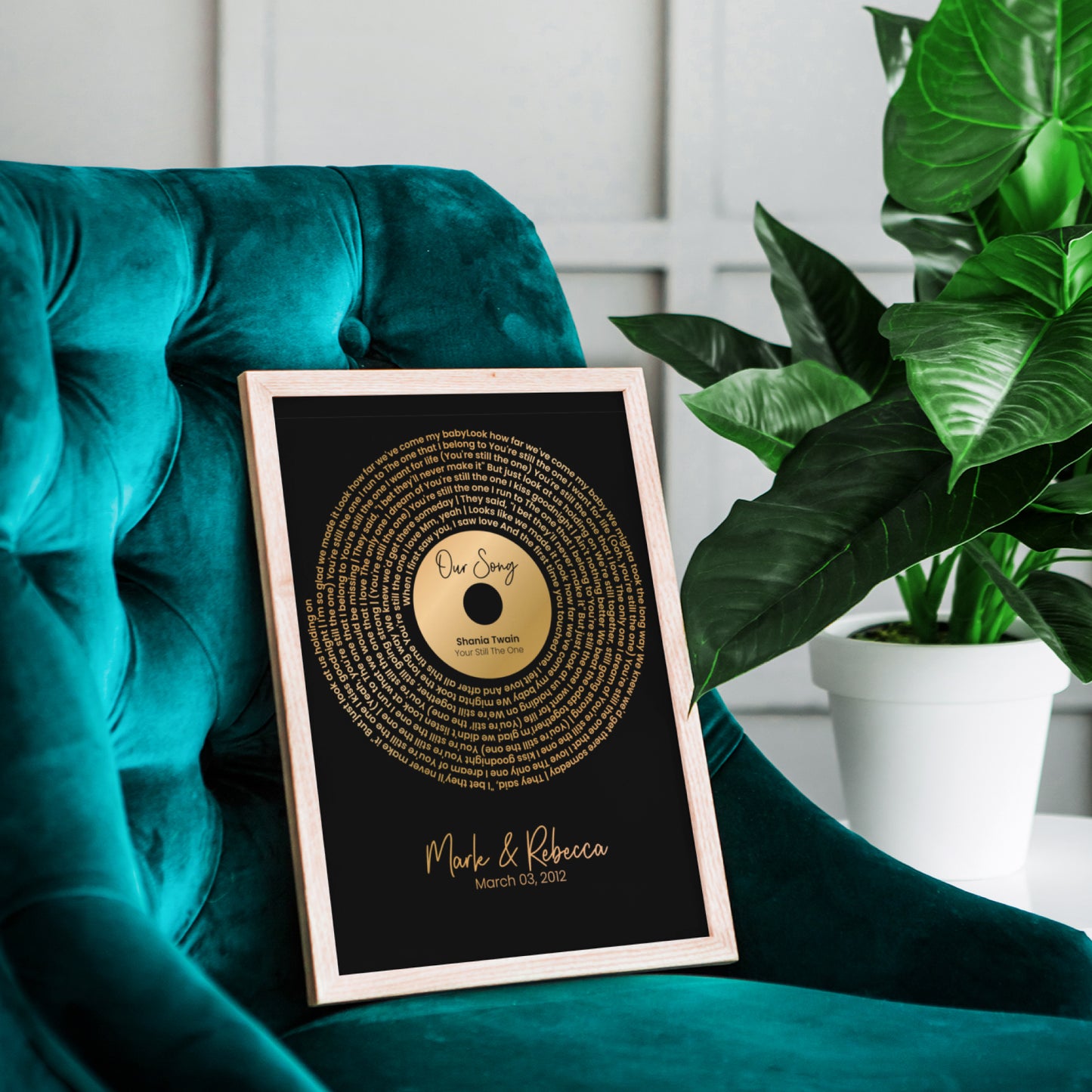 Personalized Song Lyrics Record Print