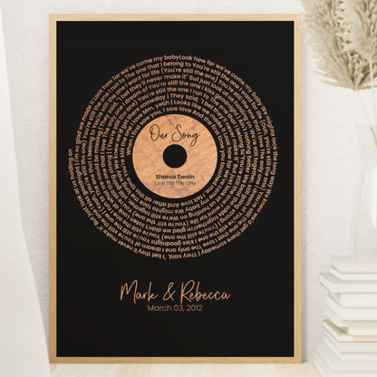 Personalized Song Lyrics Record Print