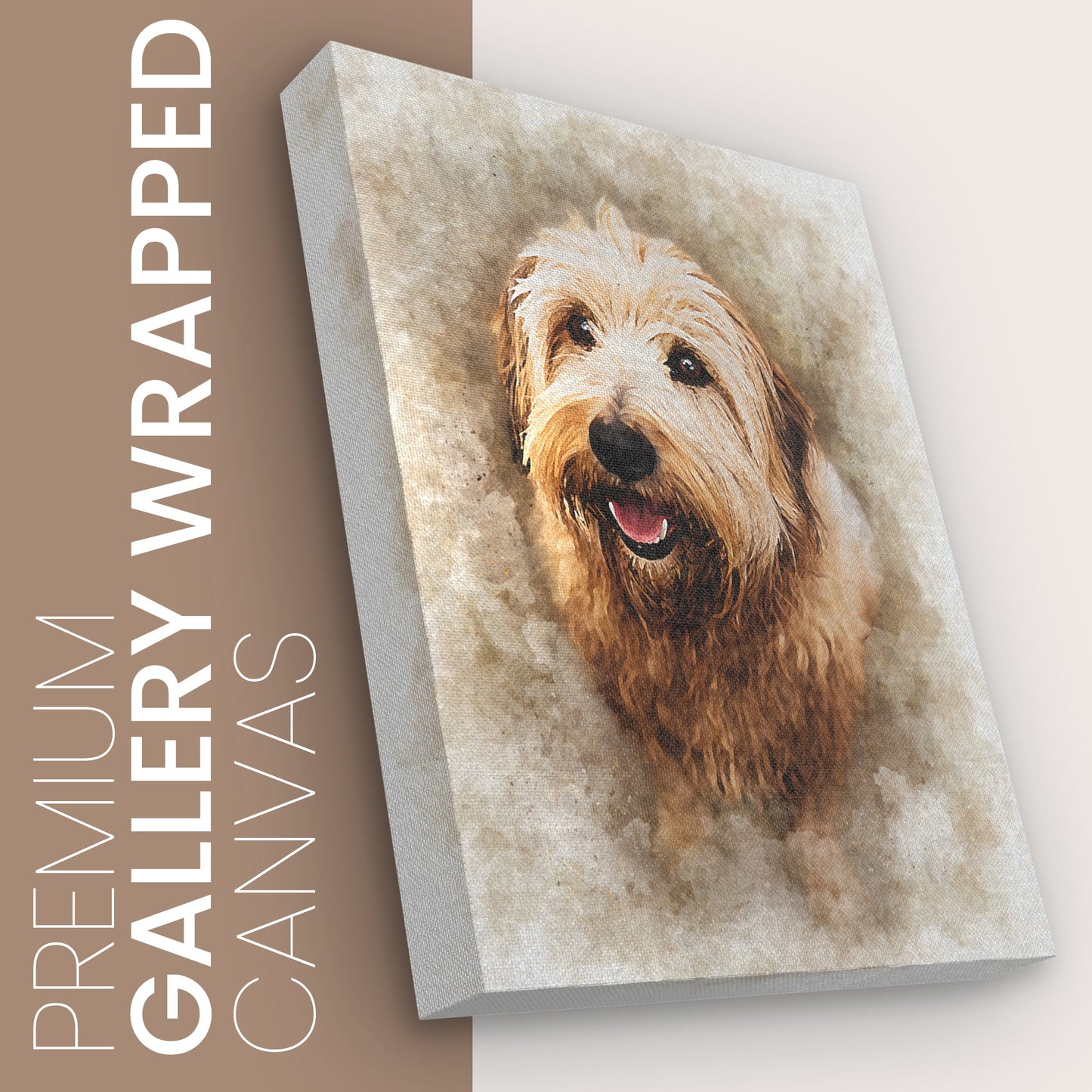 Custom Watercolor Pet Portrait On Premium Canvas