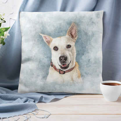 Custom Watercolor Pet Portrait Pillow