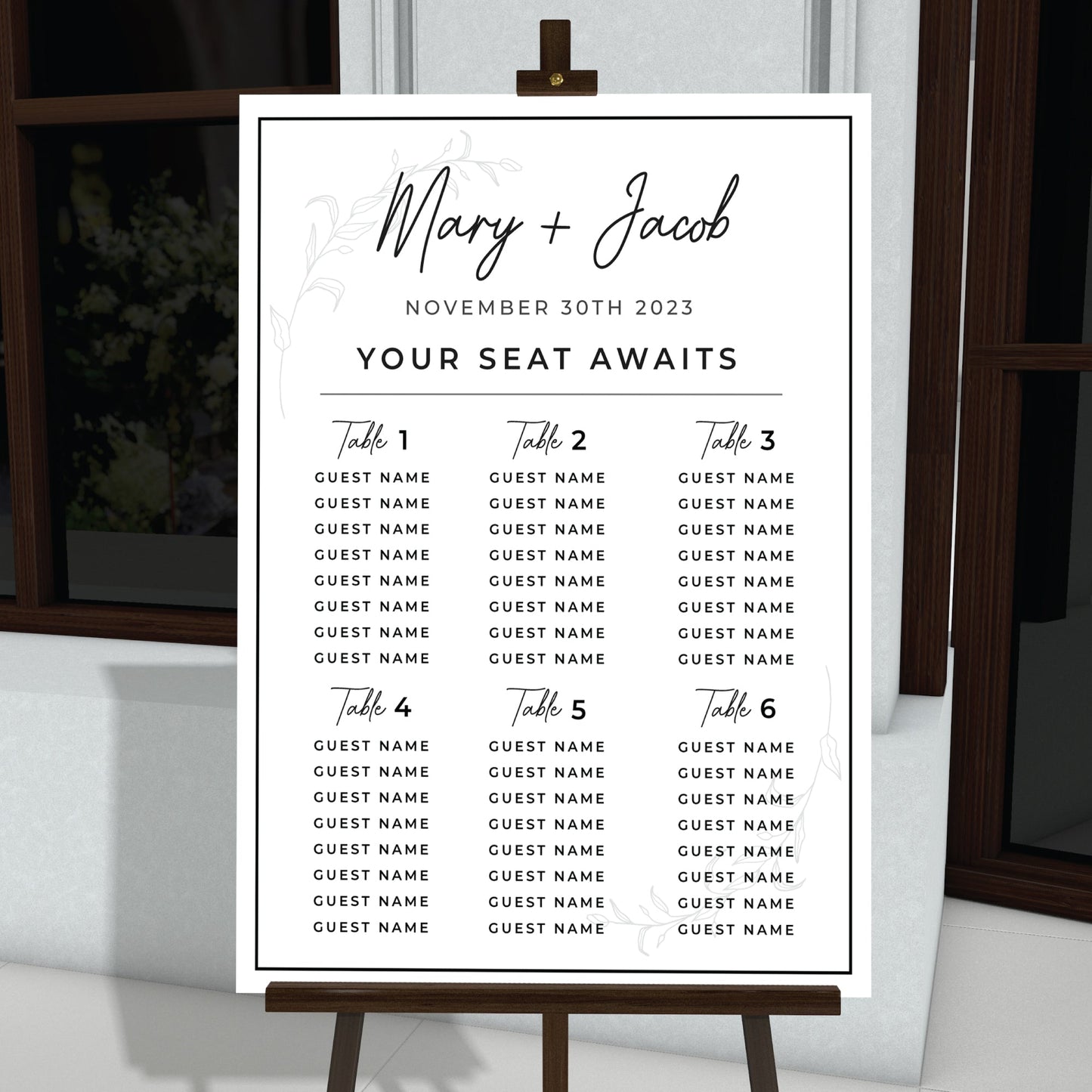 Personalized Welcome Wedding Seating Chart