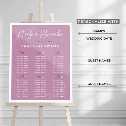 Personalized Welcome Wedding Seating Chart