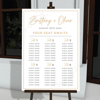 Personalized Welcome Wedding Seating Chart