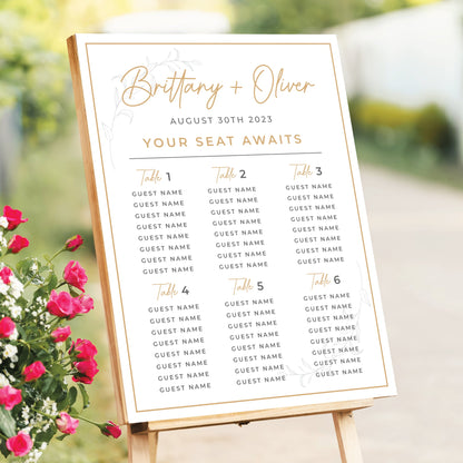 Personalized Welcome Wedding Seating Chart