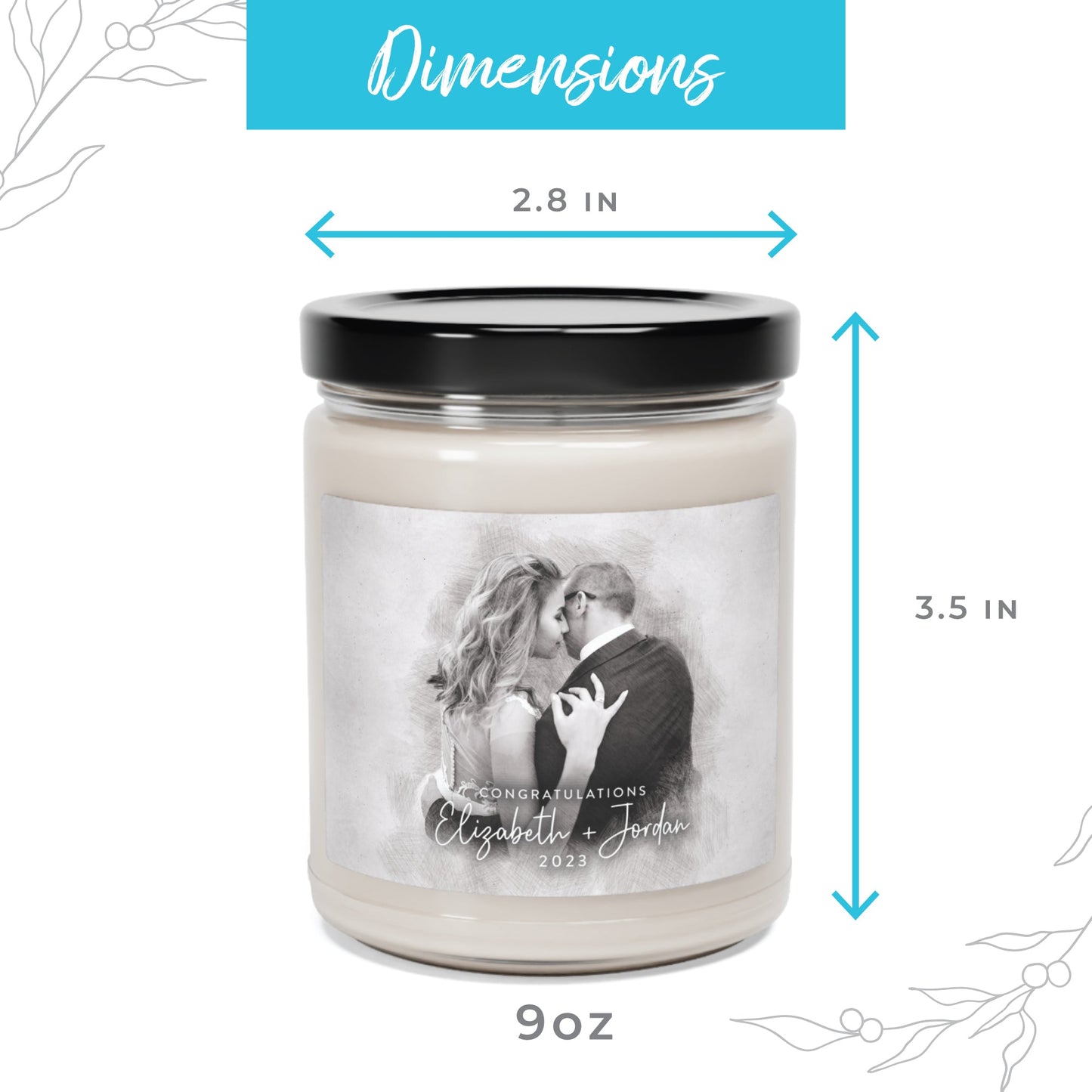 Custom Candle Wedding Gift Sketch