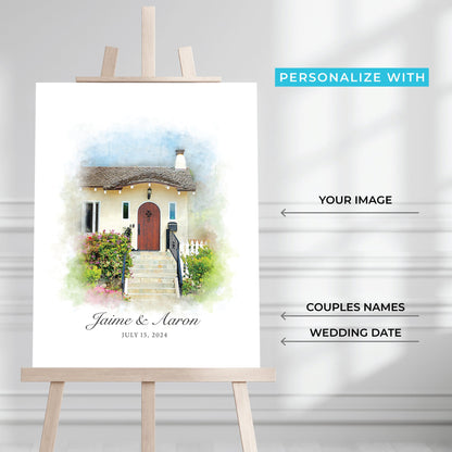 Watercolor Wedding Guest Book Alternative Sign