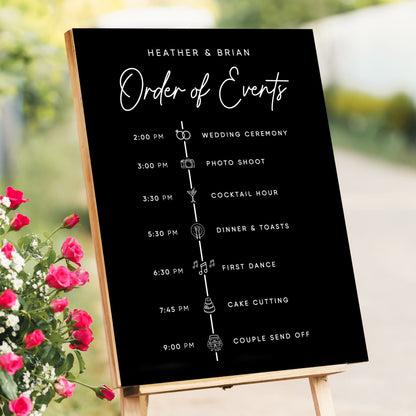 Order of Events Welcome Sign