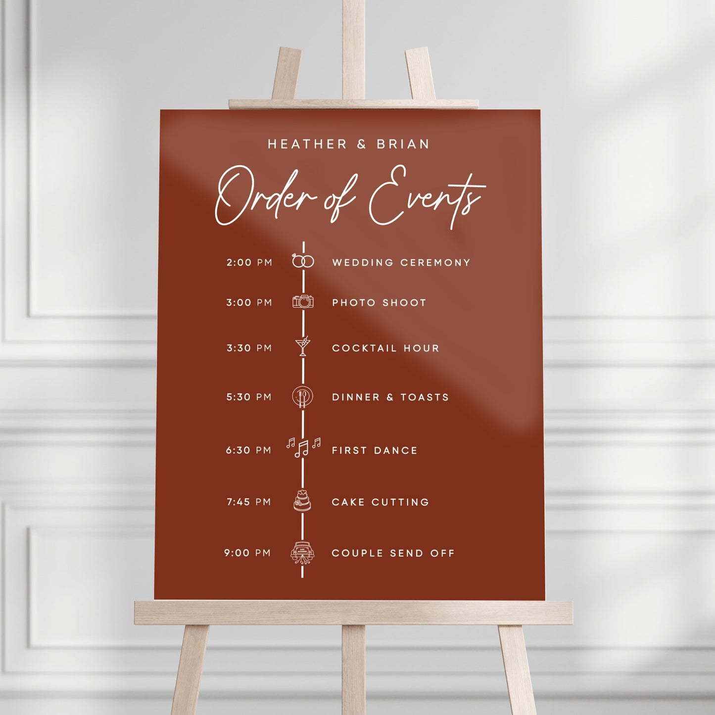 Order of Events Welcome Sign