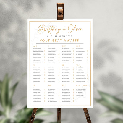 Alphabetical Personalized Wedding Seating Chart