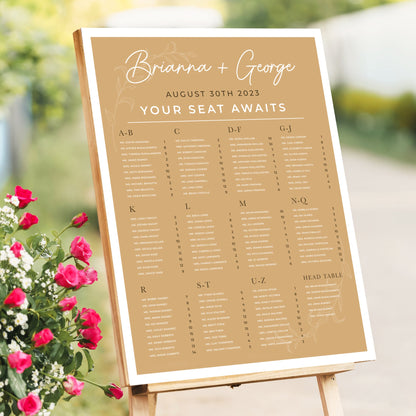 Alphabetical Personalized Wedding Seating Chart