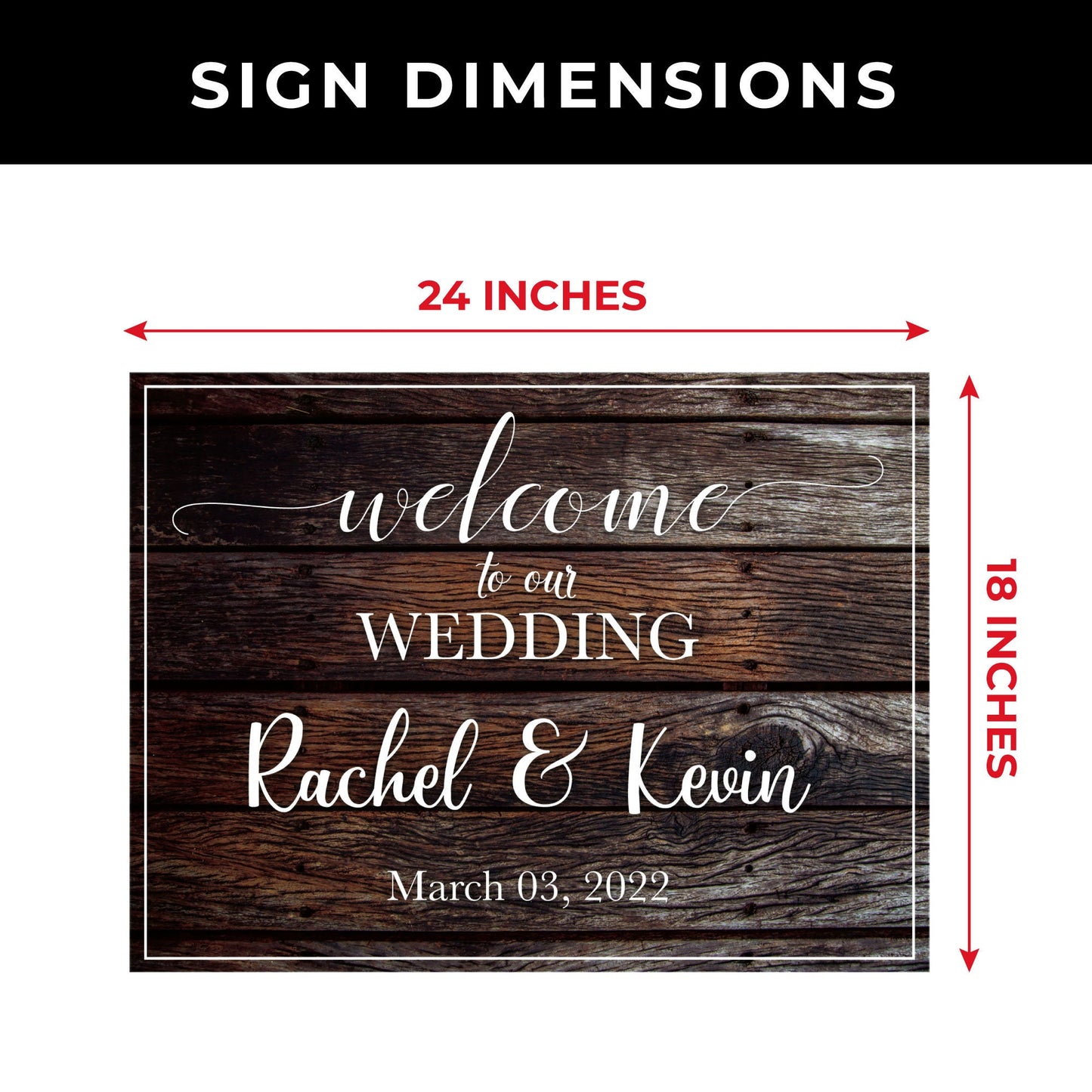 Wedding Welcome Sign, Rustic Wood Background, Wedding Decor, Welcome to Wedding Sign, Poster Board - Express Shipping Available