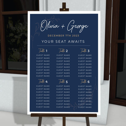 Wedding Seating Chart, Personalized Wedding Welcome Sign, Party Decorations, Reception Poster, Wedding Decor, Rehearsal Sign, Find Your Seat