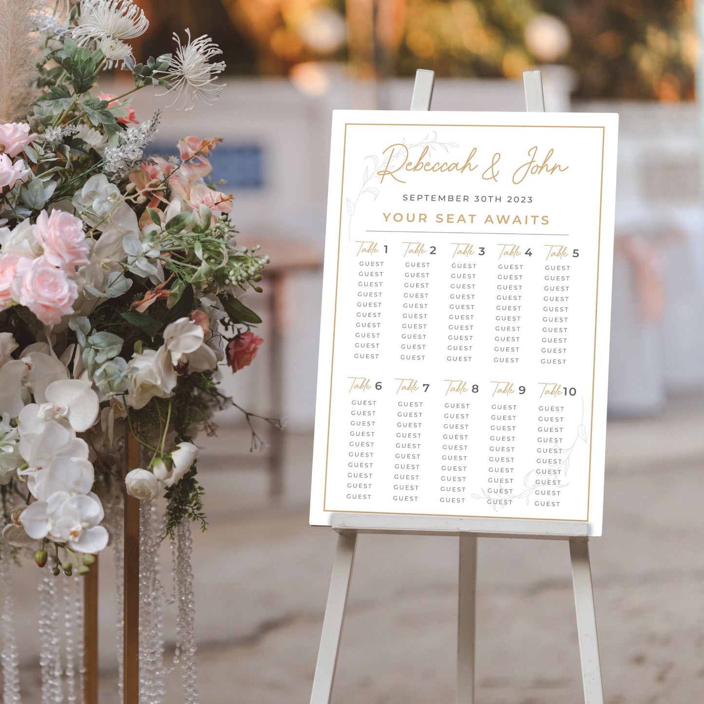 Wedding Seating Chart, Personalized Wedding Welcome Sign, Party Decorations, Reception Poster, Wedding Decor, Rehearsal Sign, Find Your Seat