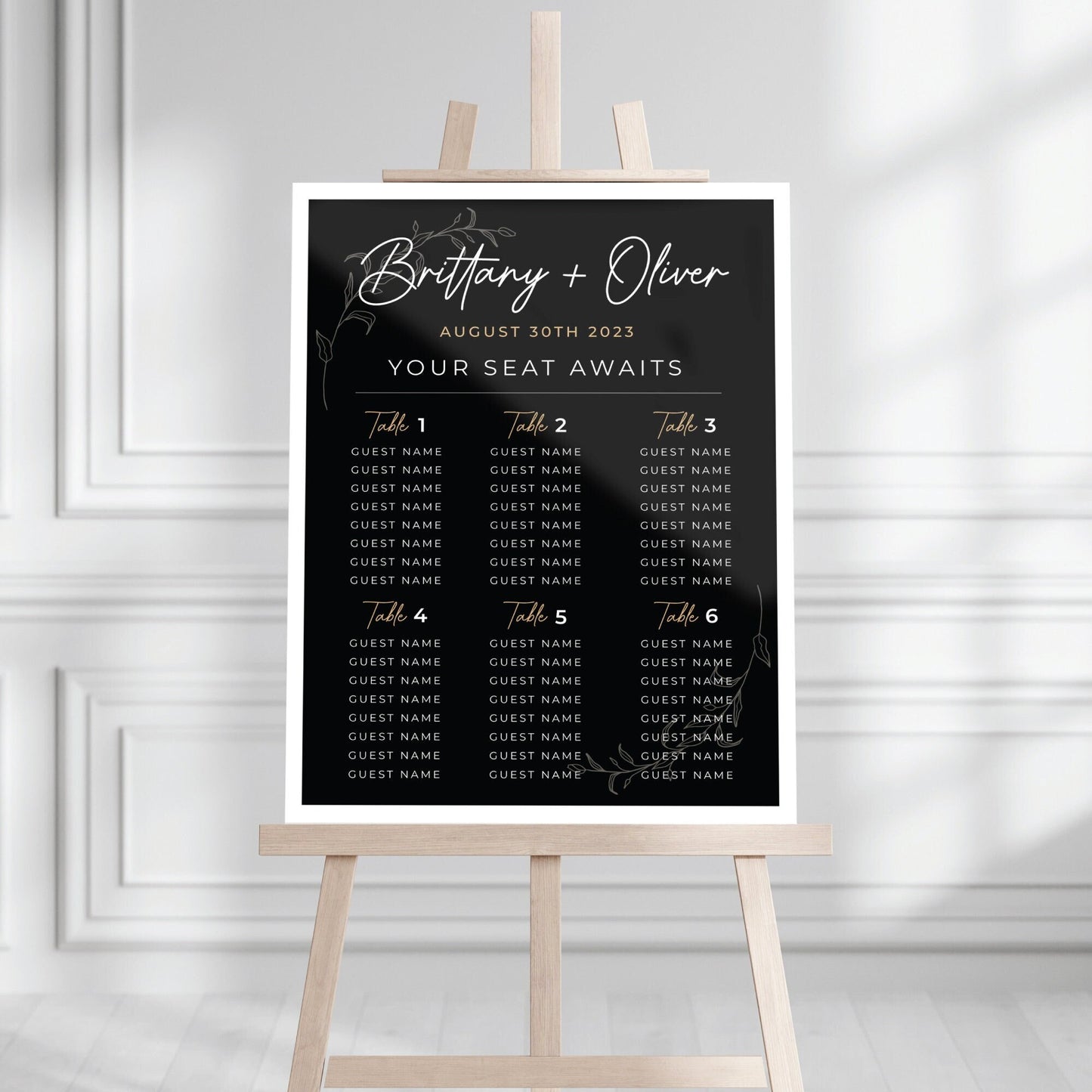 Wedding Seating Chart, Personalized Wedding Welcome Sign, Party Decorations, Reception Poster, Wedding Decor, Rehearsal Sign, Find Your Seat