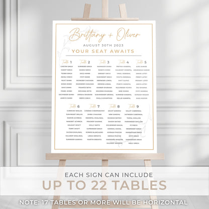 Wedding Seating Chart, Personalized Wedding Welcome Sign, Party Decorations, Reception Poster, Wedding Decor, Rehearsal Sign, Find Your Seat