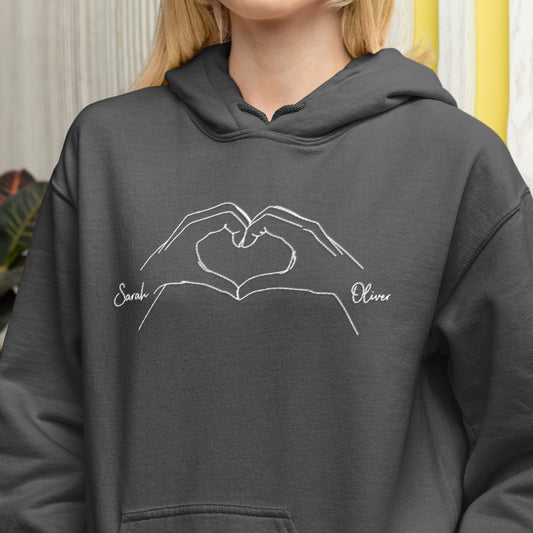 Custom Sweatshirt Christmas Gift For Her, Couples Gift, Embroidered Hoodie, Personalized Gift for Him, Anniversary Gift For Girlfriend