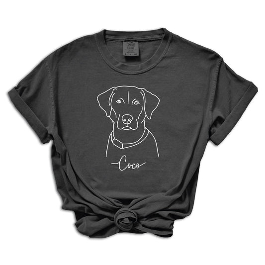 Line Art Pet Portrait Printed on Comfort Colors Stylish Shirt - Great Gift for Pet Lovers - Personalized Pet Shirt - Cat Lovers - Custom