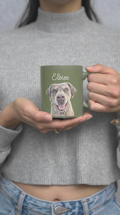 Custom Dog Mug, Custom Pet Portrait From Photo