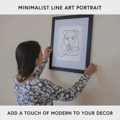 Custom Minimalist Line Art Pet Portrait