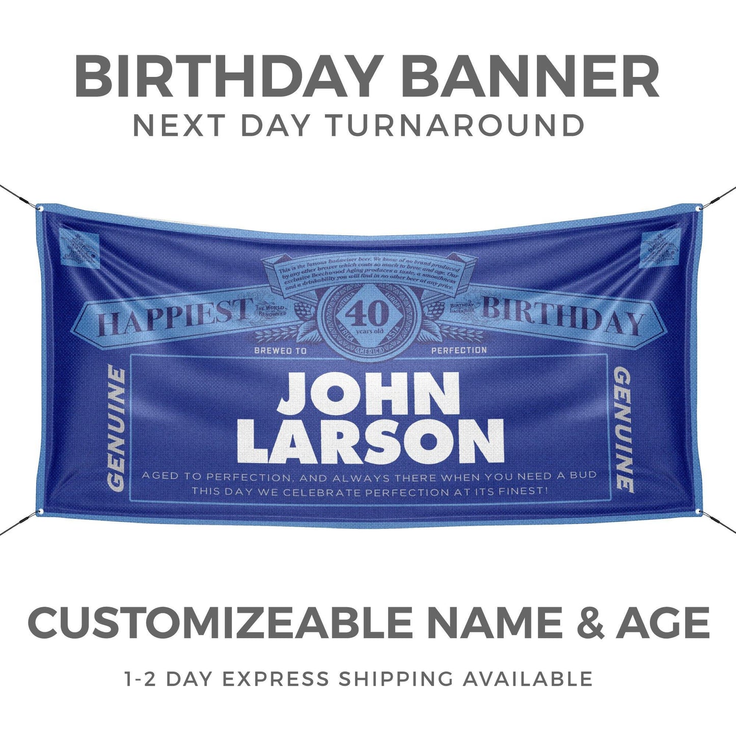 Blue Beer Inspired Birthday Banner - HomeHaps