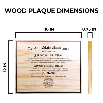 Engraved Diploma On Wood Plaque