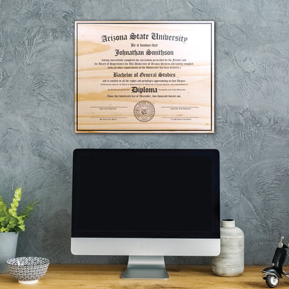 Engraved Diploma On Wood Plaque