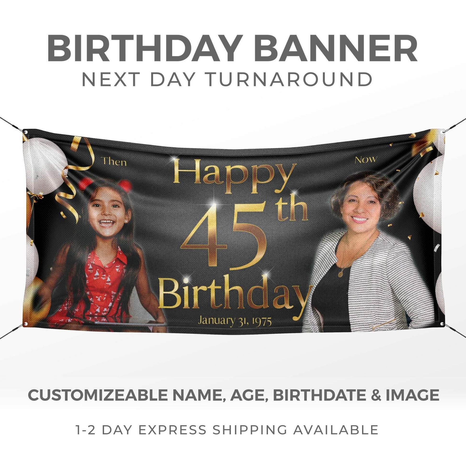 Then & Now Birthday Banner - HomeHaps