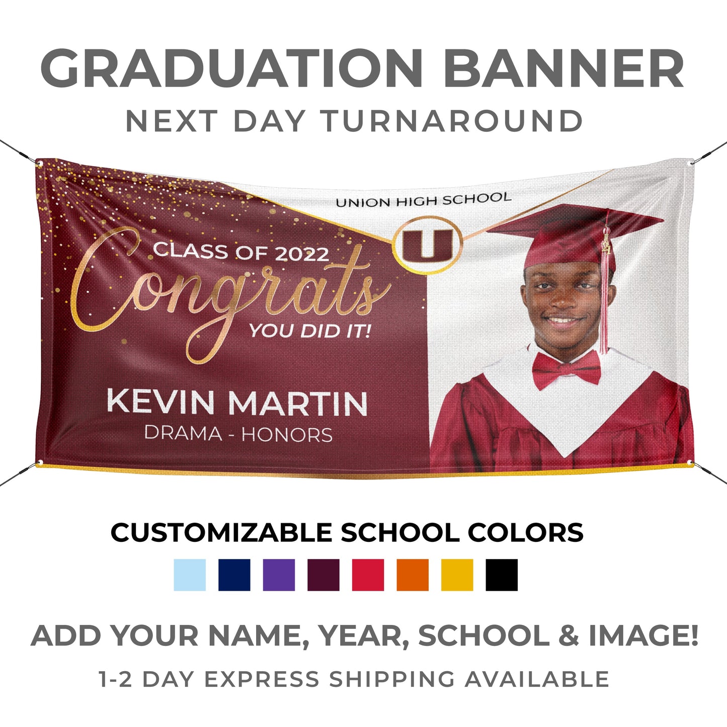 Personalized Congrats Graduation Banner