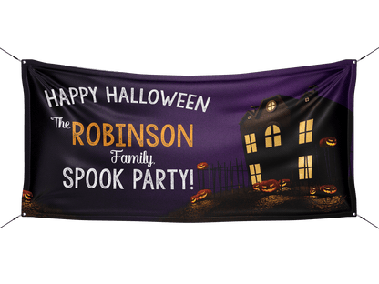 Personalized Haunted Mansion Halloween Banner - HomeHaps