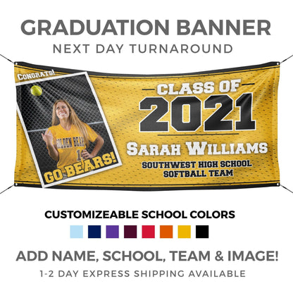 Personalized Jersey Graduation Banner - HomeHaps