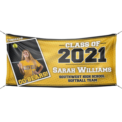 Personalized Jersey Graduation Banner - HomeHaps