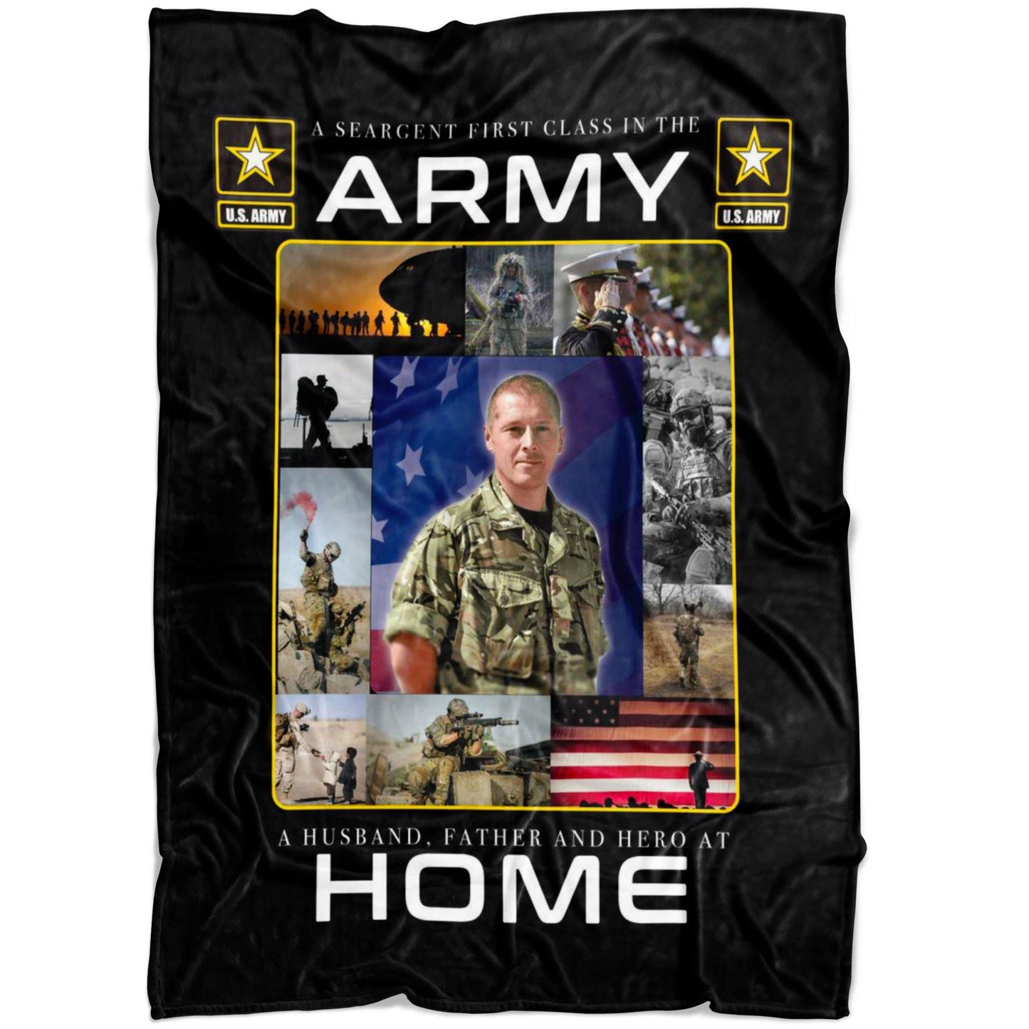 Military Welcome Home Memory Blanket - Personalize With Multiple Images - HomeHaps