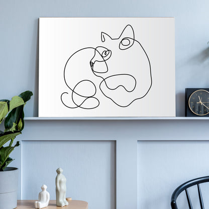 Custom Minimalist Line Art Pet Portrait