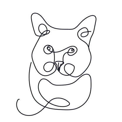 Custom Minimalist Line Art Pet Portrait