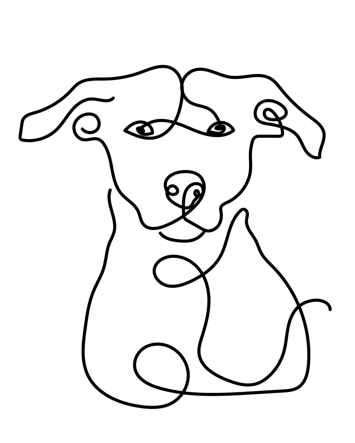 Custom Minimalist Line Art Pet Portrait