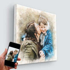 HomeHaps Custom Watercolor Portrait from Photo | Painting on Canvas