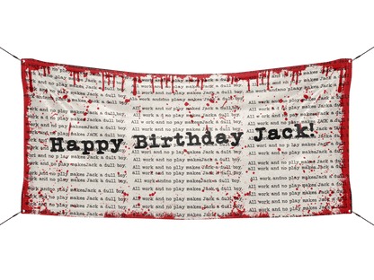 Horror Movie - All Work And No Play Halloween Birthday Banner - HomeHaps